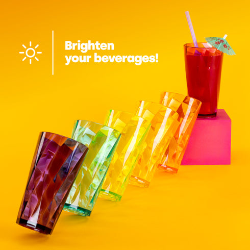 6 Plastic Tumblers - Rainbow